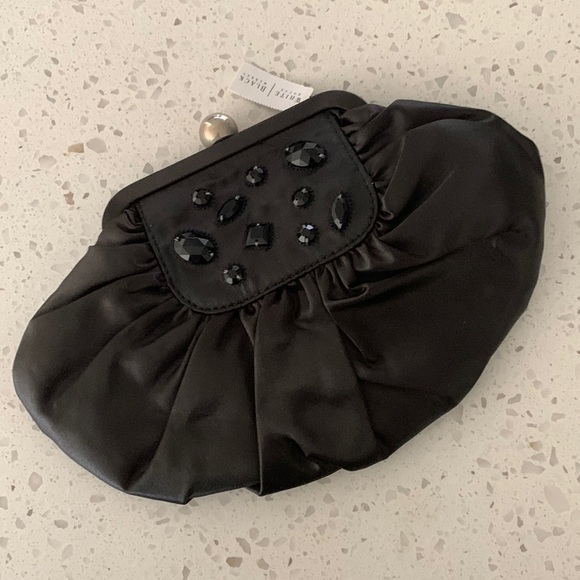 NWT WHITE HOUSE | BLACK MARKET Faux Gems Black Clutch
